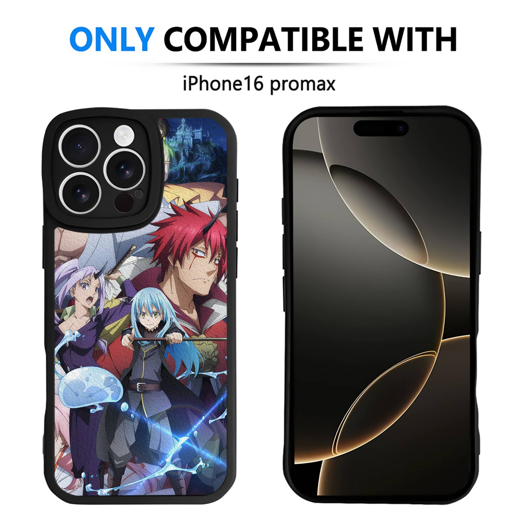 （画像用） 転スラ Regarding Reincarnated to Slime 【iPhone 16シリーズ対応】シリコンスマホケース（レザー調） 材質：シリコン